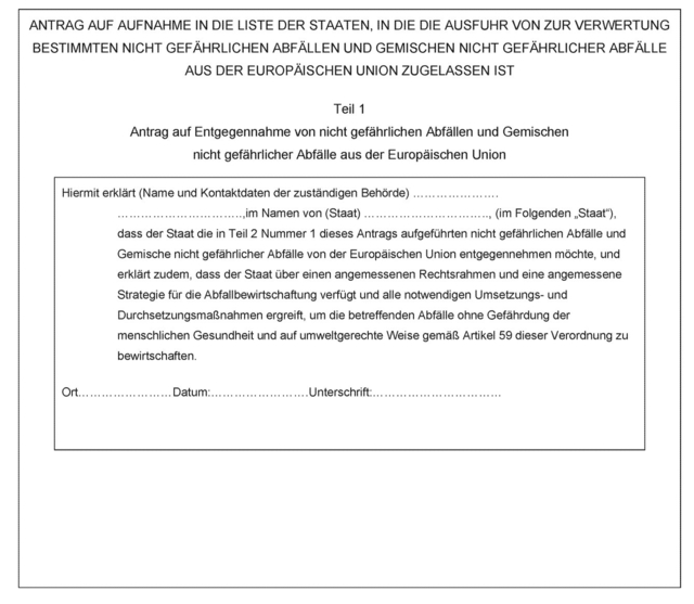 AbfallverbringungsVO Anhang VIII-1